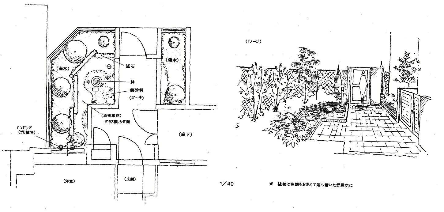 ガーデンデザイン 図面集 小さな庭づくりと木の診断 治療 大阪で庭や庭木に困ったら